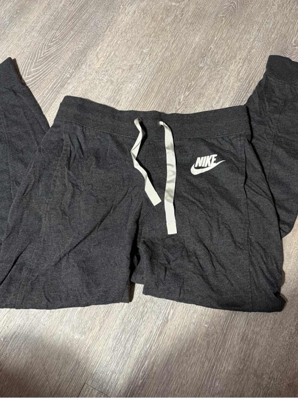 Nike gray Jogger Pants with White Logo and Drawstring